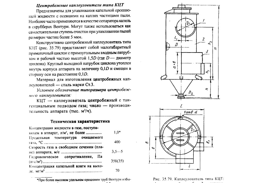 Чертеж каплеуловителя КЦТ в Калининграде